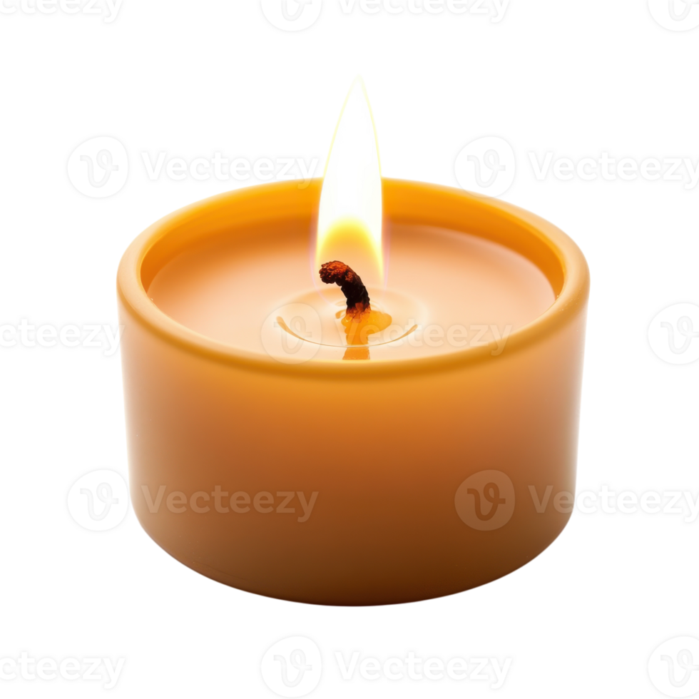 Candle with a Small Flame for Relaxation and Ambiance on Transparent Background png