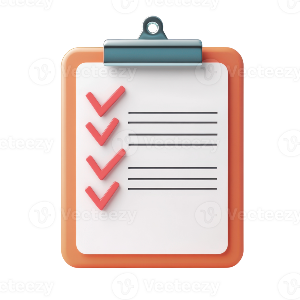 Checklist Clipboard Icon for Task Management and Organization on Transparent Background png