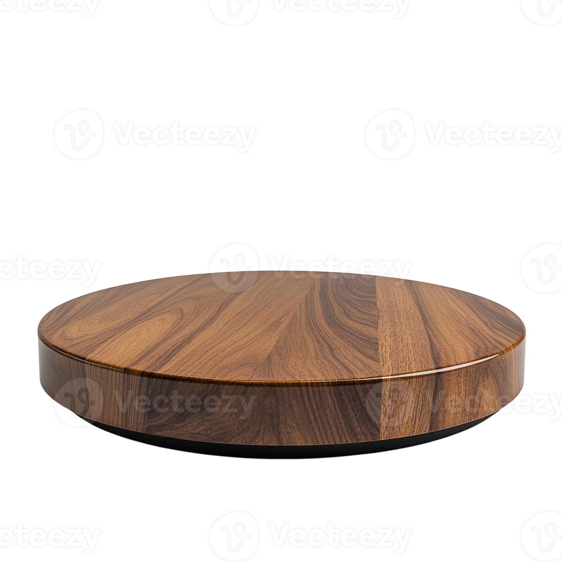 Circle wooden podium render on a white background for presentation use