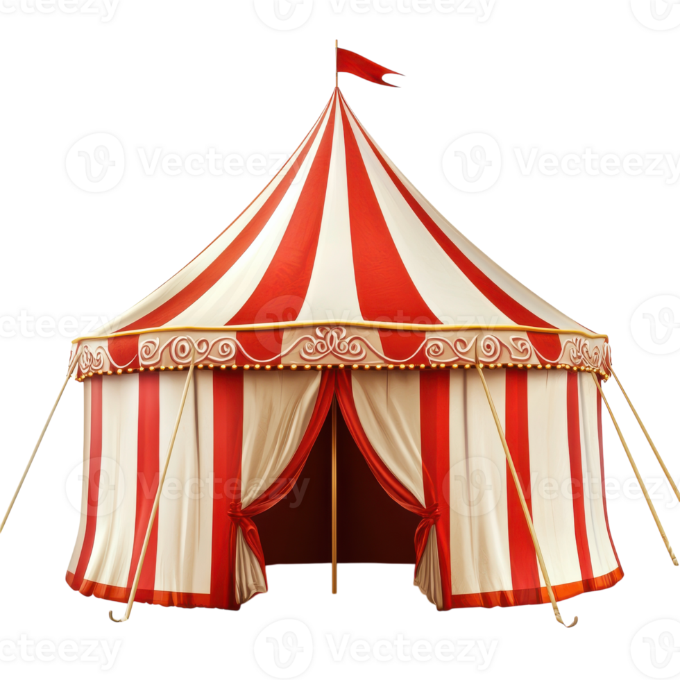 Vibrant Circus Tent Hosting Exciting Performances on Transparent Background png