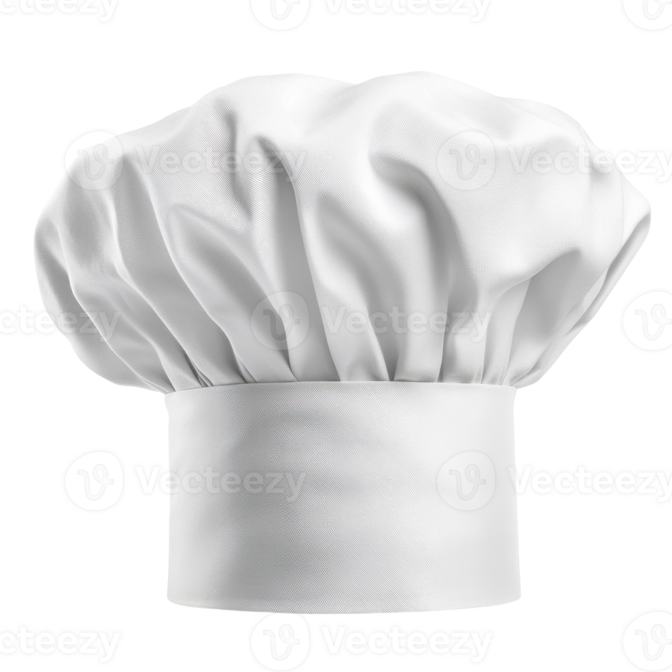 Classic White Chef's Hat Isolated for Culinary Use on Transparent Background png