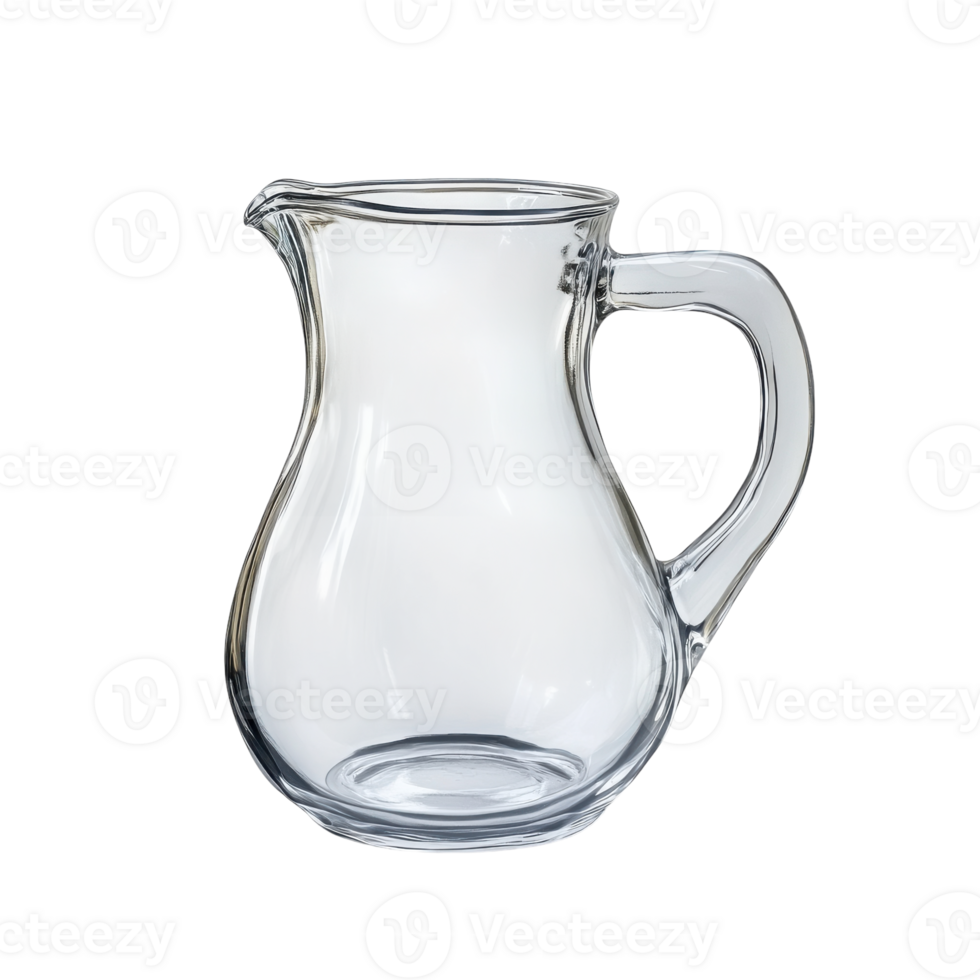 Clear Glass Pitcher Isolated for Beverage Serving on Transparent Background png