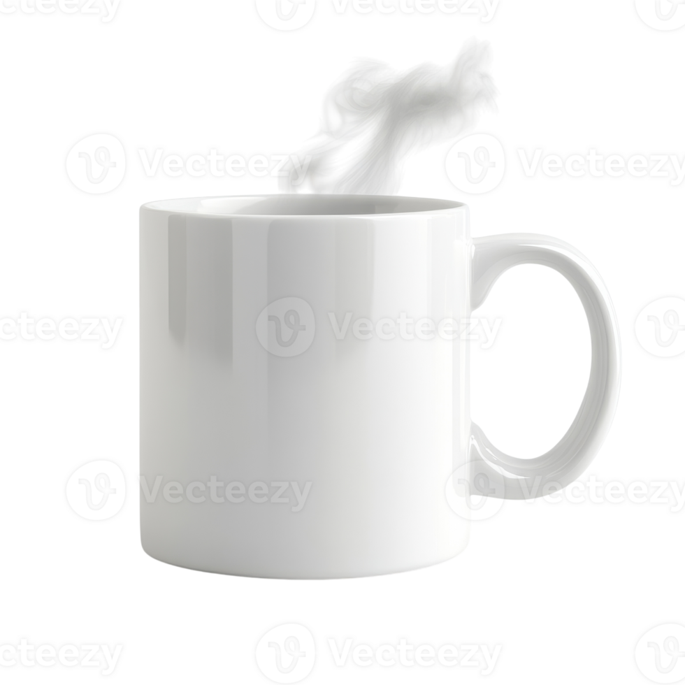 Isolated Coffee Mug with Steam for Refreshing Beverage Promotion on Transparent Background png