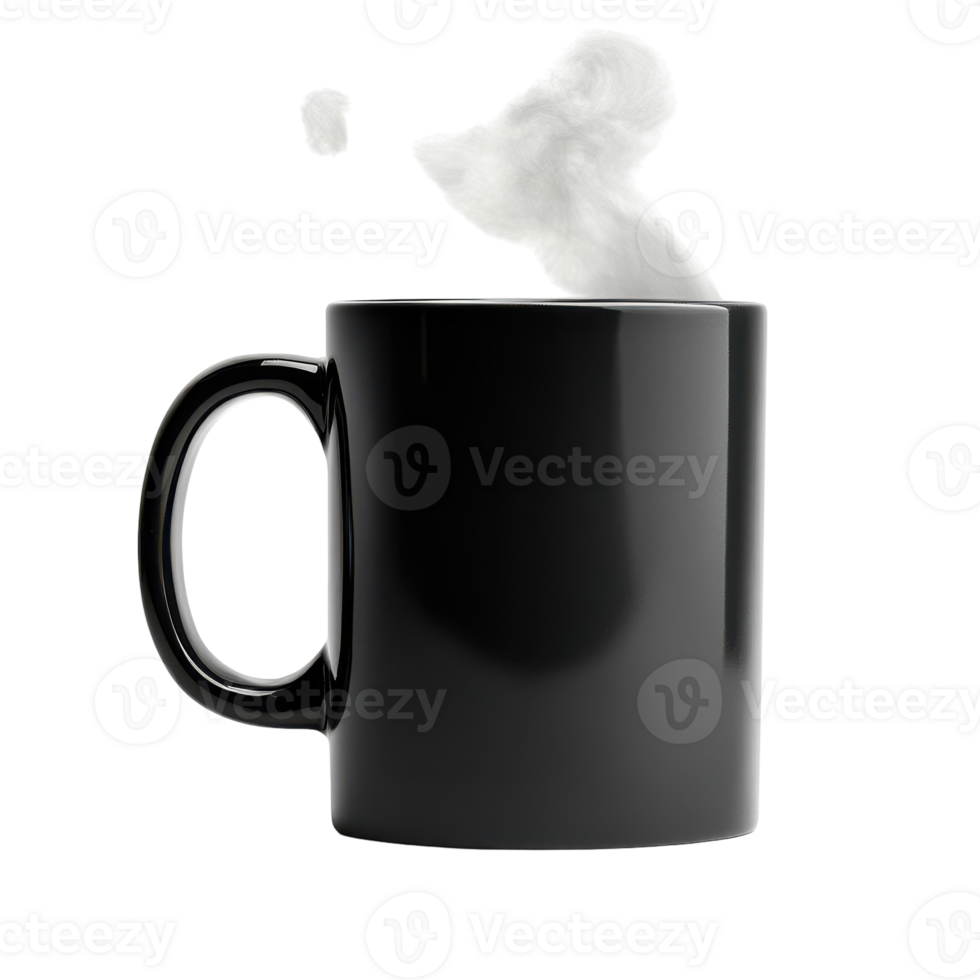 Coffee Mug with Steam Isolated on White Background for Promotional Use on Transparent Background png