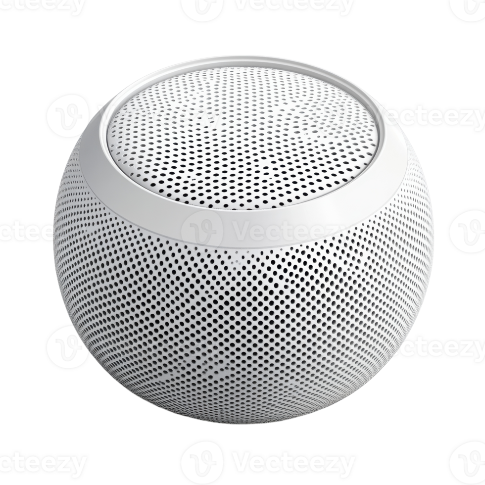 Compact White Bluetooth Speaker for Travel and Home Use on Transparent Background png