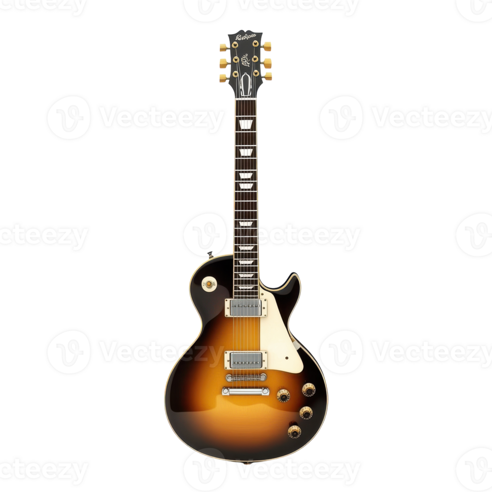 Isolated Electric Guitar for Music Production and Design on Transparent Background png