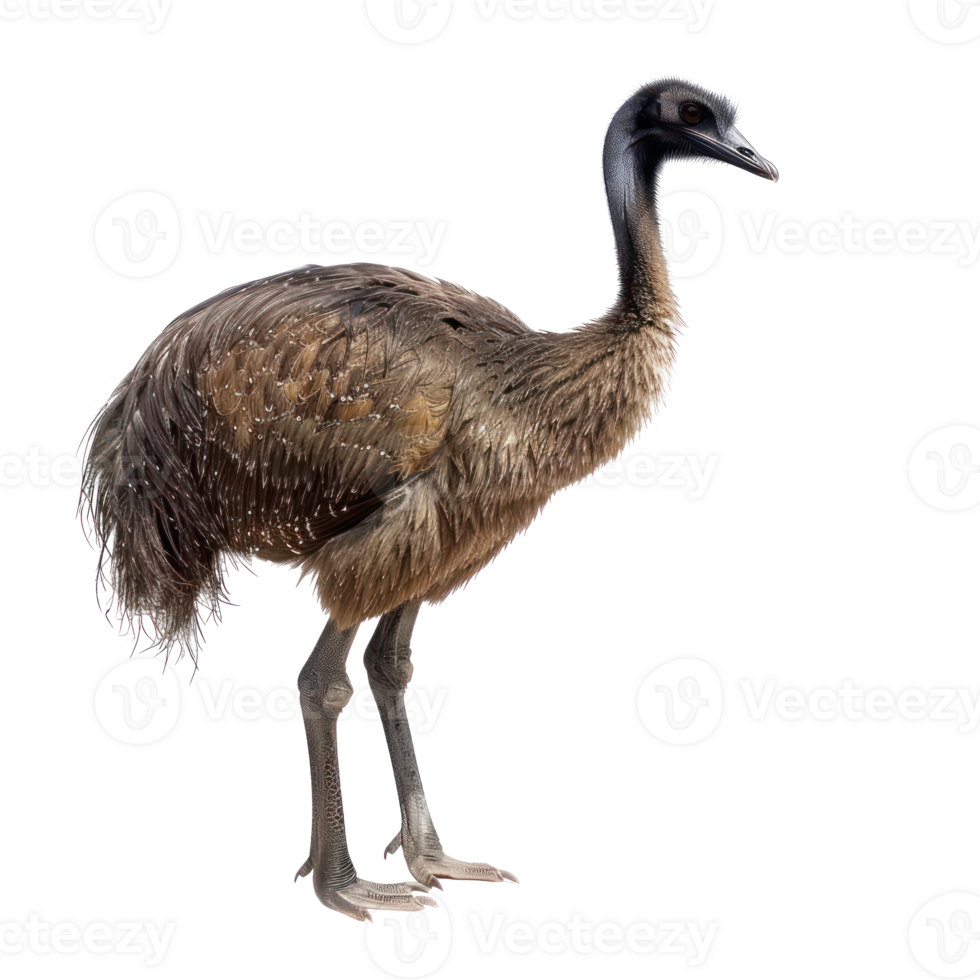 Moa bird side view full body isolate on transparent background png