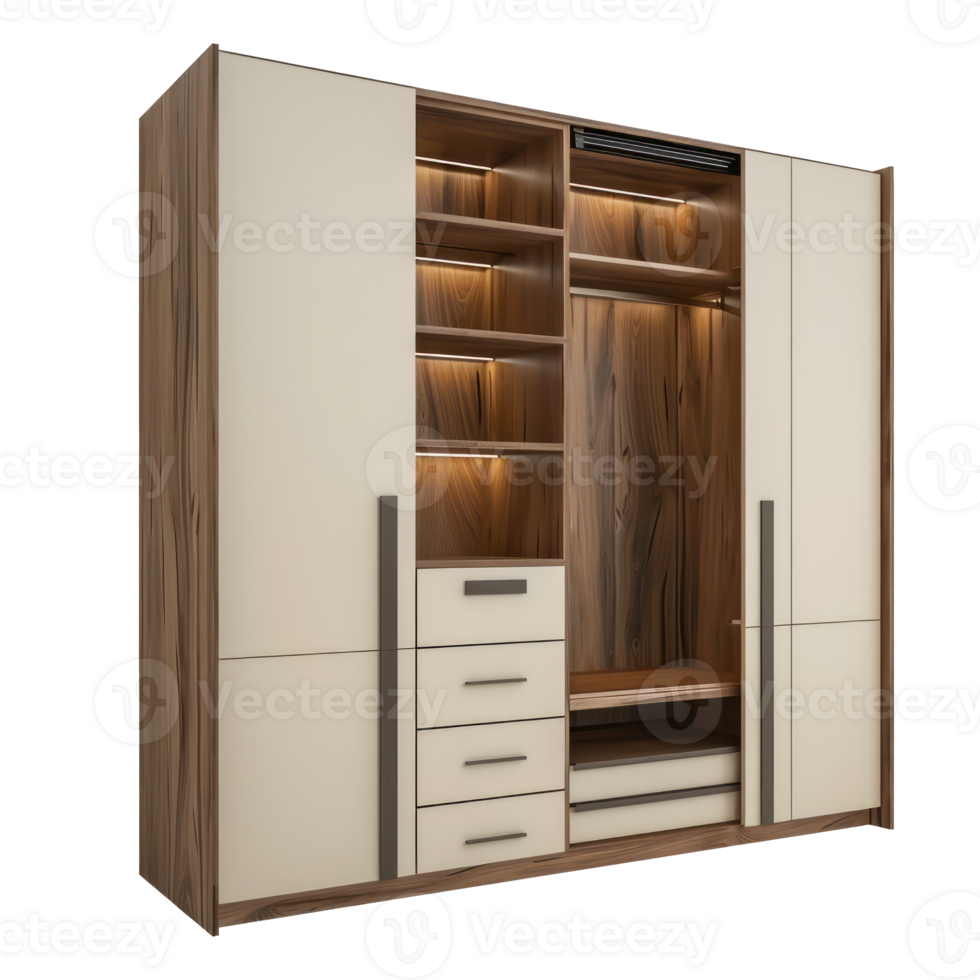 Modern Closet side view full length isolate on transparent background png