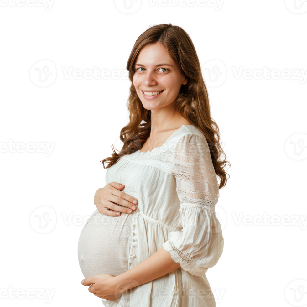 pregnant woman standing in front of transparent background png
