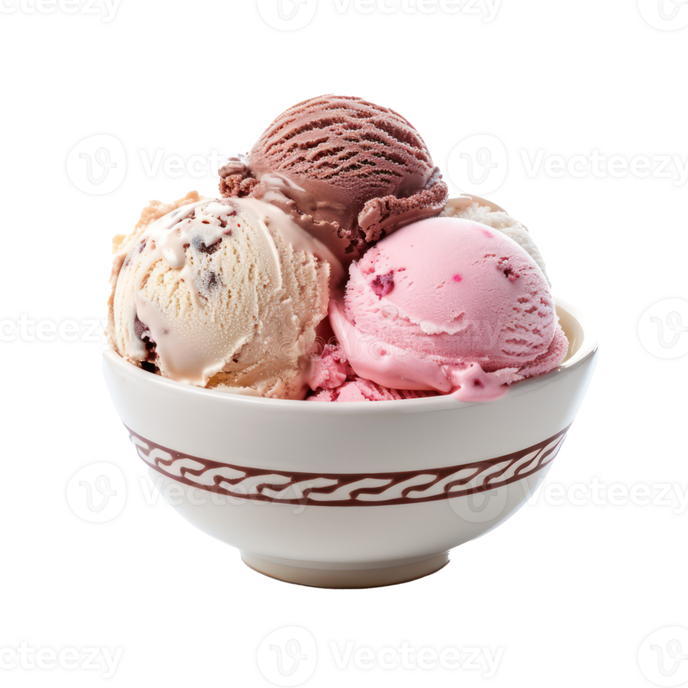 ice cream in a bowl on a transparent background png