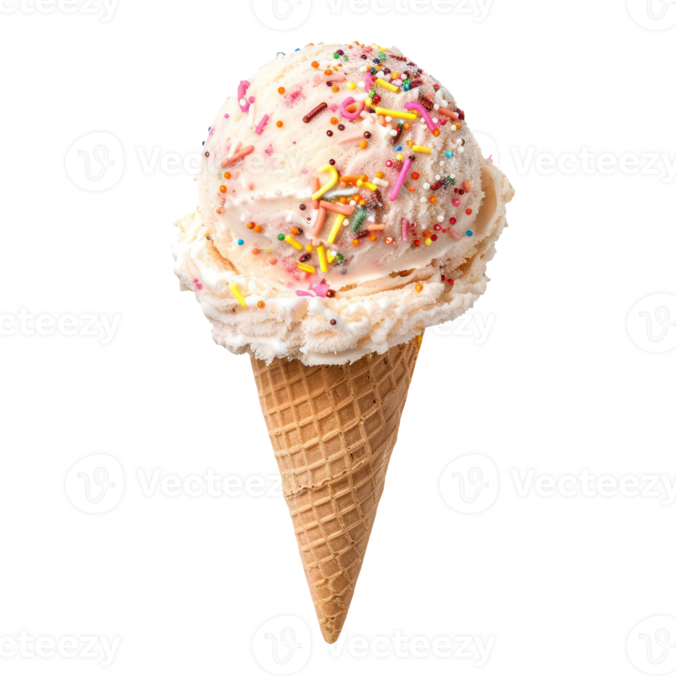 ice cream cone with sprinkles on a transparent background png