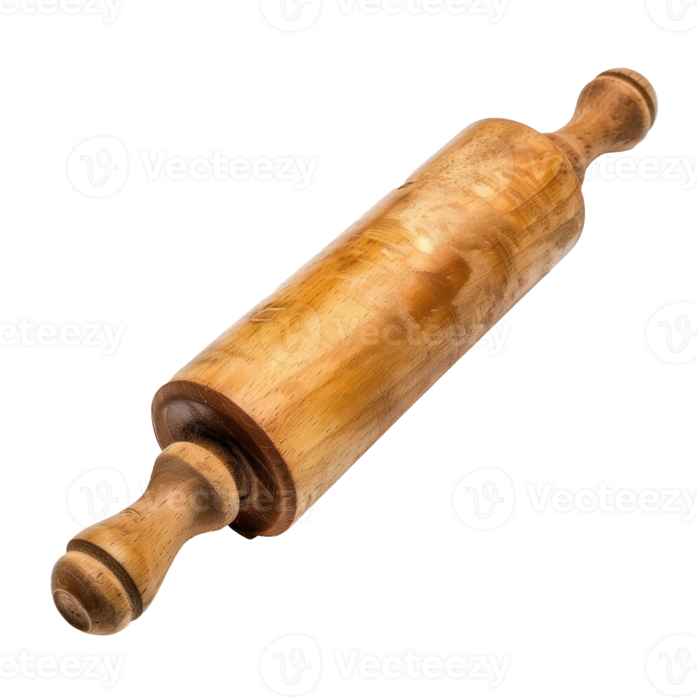 Rolling pin side view full length isolate on transparent background png