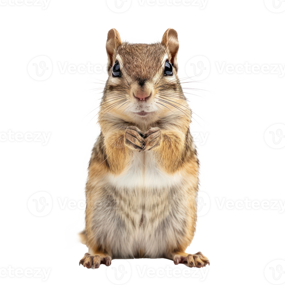 chipmunk standing up isolate on transparent background png
