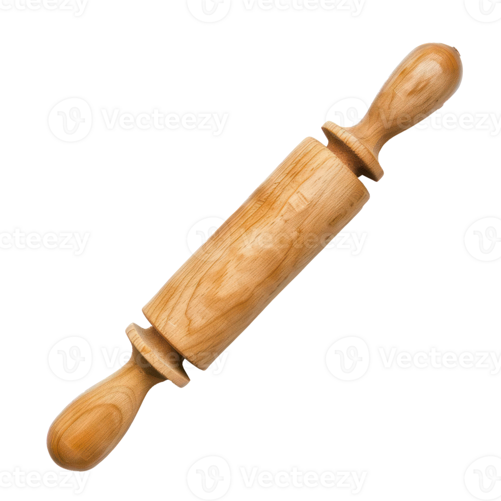 Rolling pin top view full length isolate on transparent background png