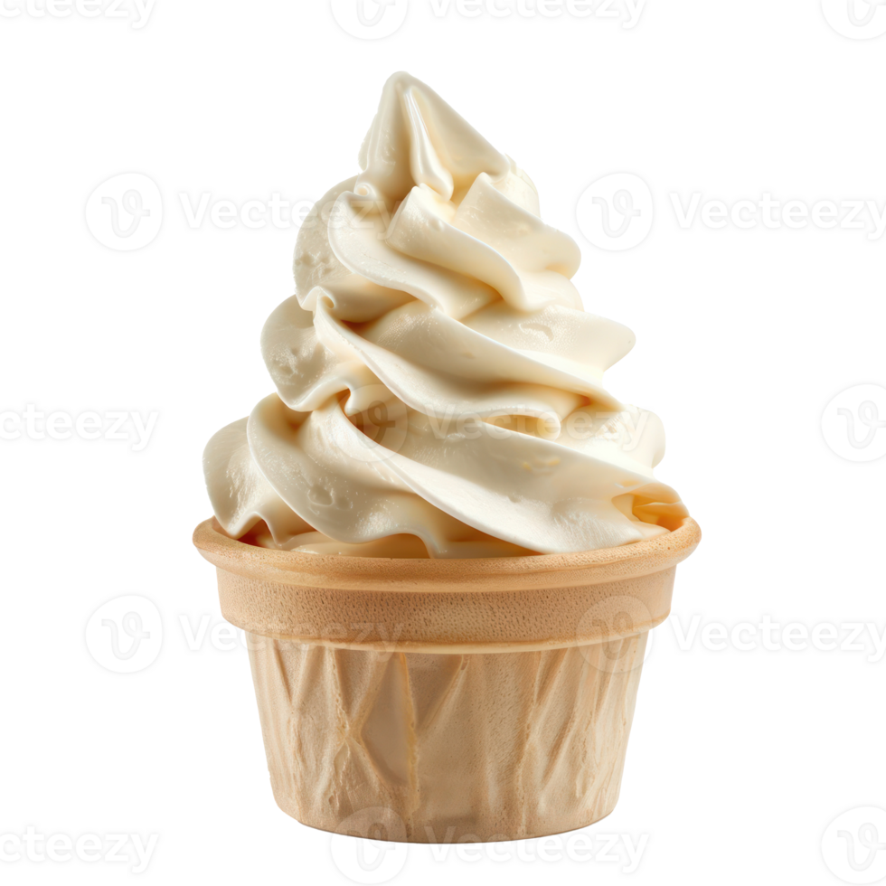 ice cream cone with whipped cream on a transparent background png