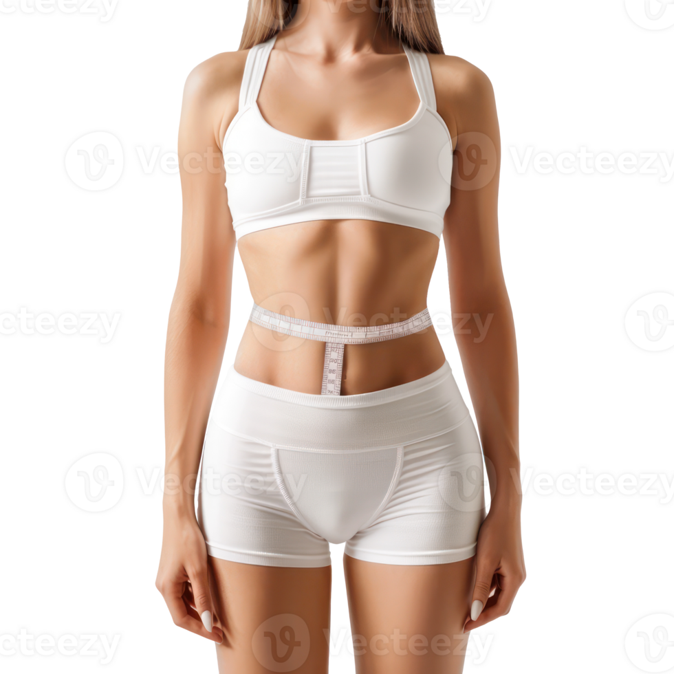a woman in a white sports bra top and shorts png