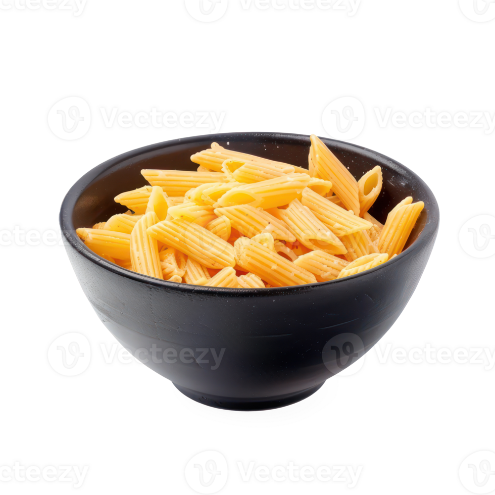 penne pasta in a bowl on a transparent background png