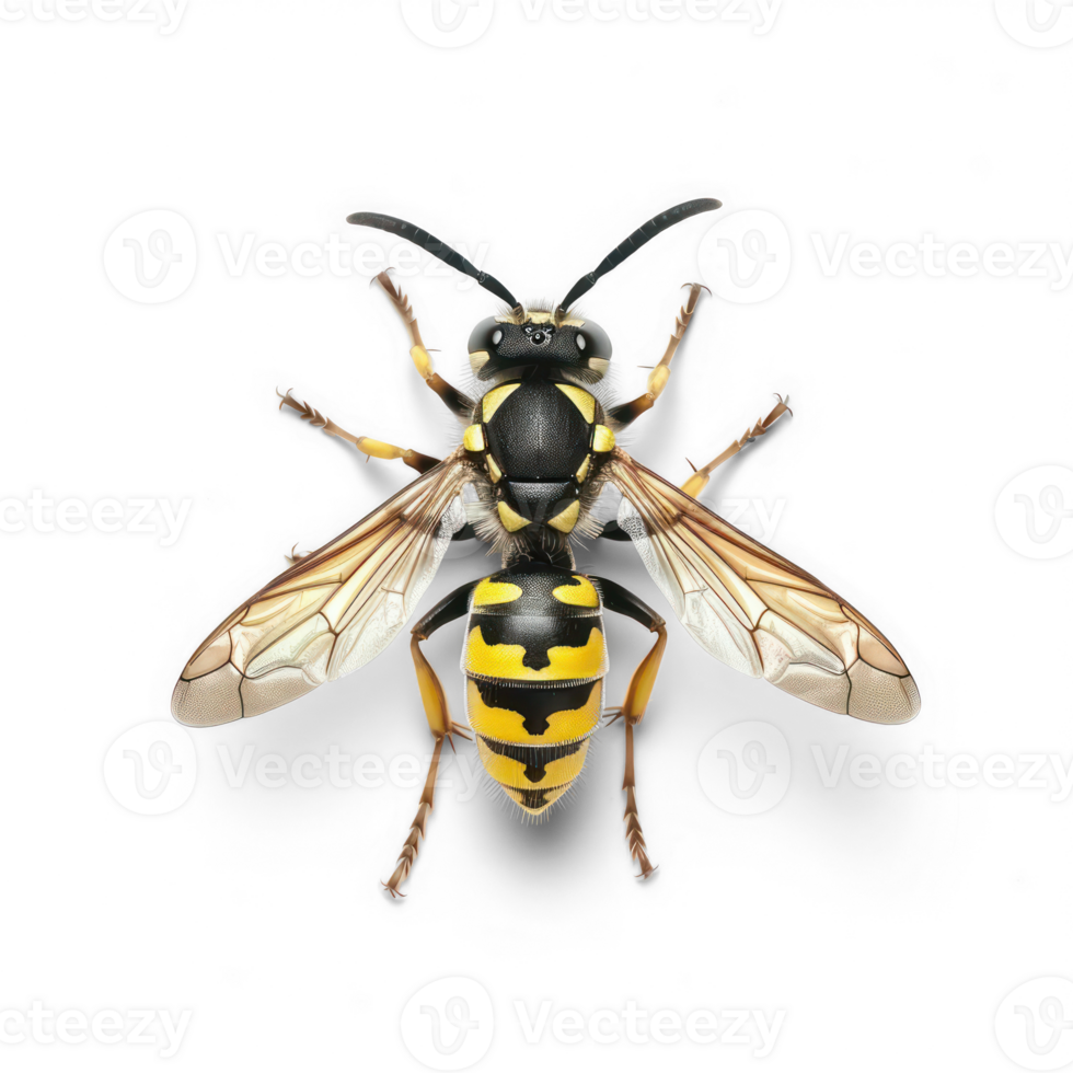 Wasp fly full body isolate on transparent background, png