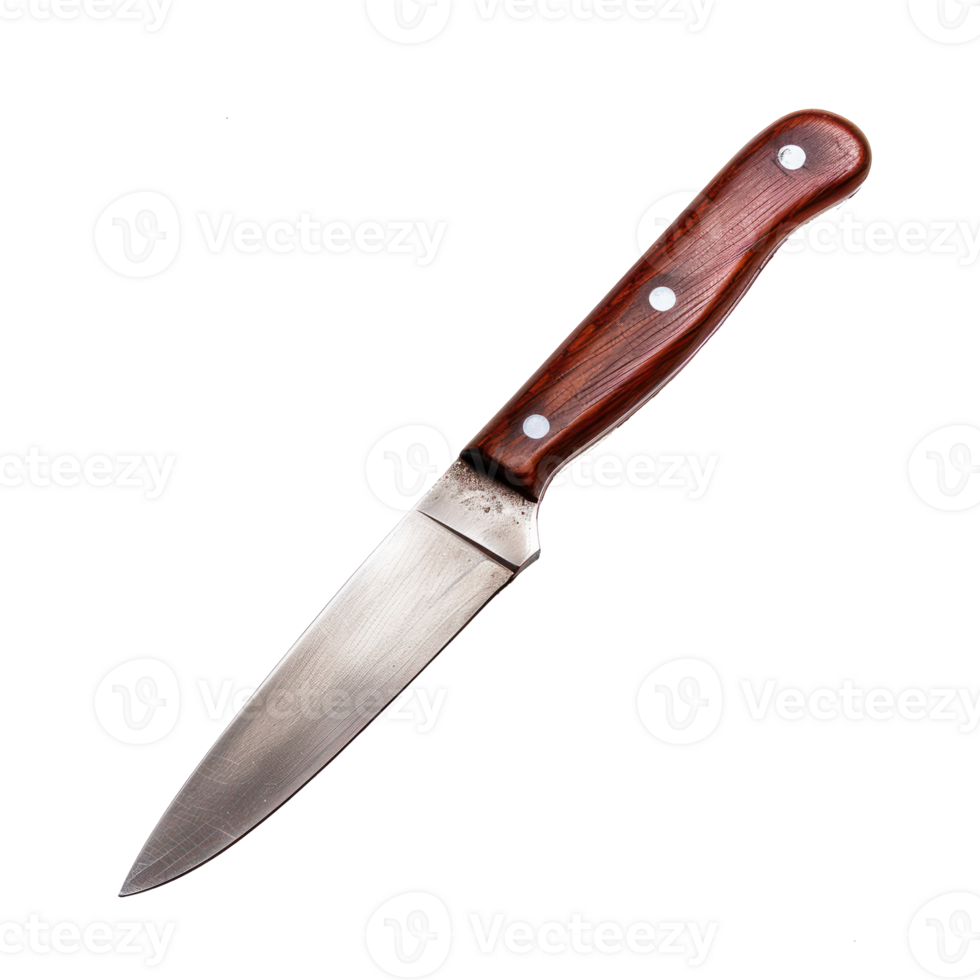 Paring Knife top view full length isolate on transparent background, png
