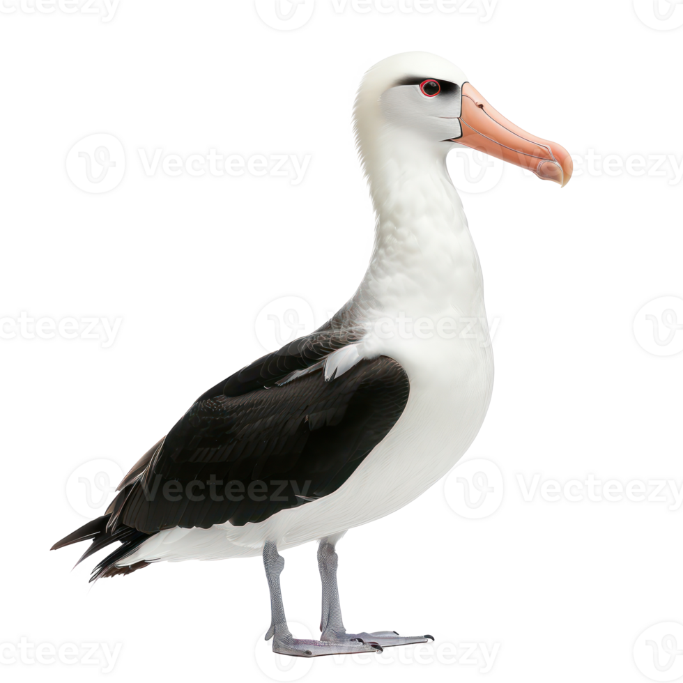 Albatross bird side view full body isolate on transparent background png