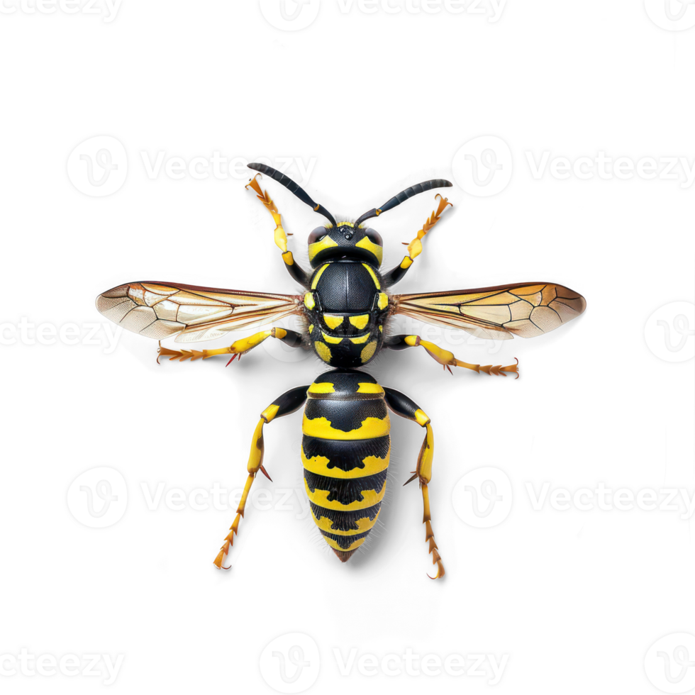 Wasp full body isolate on transparent background, png