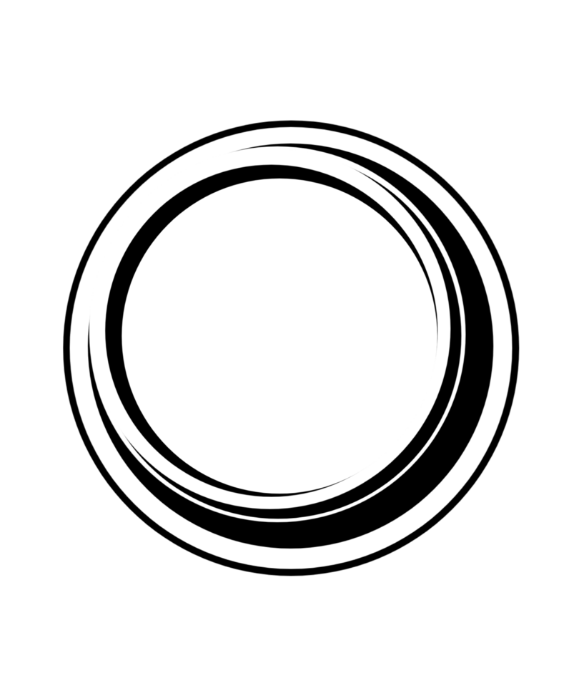 A black and white circle with a white line png