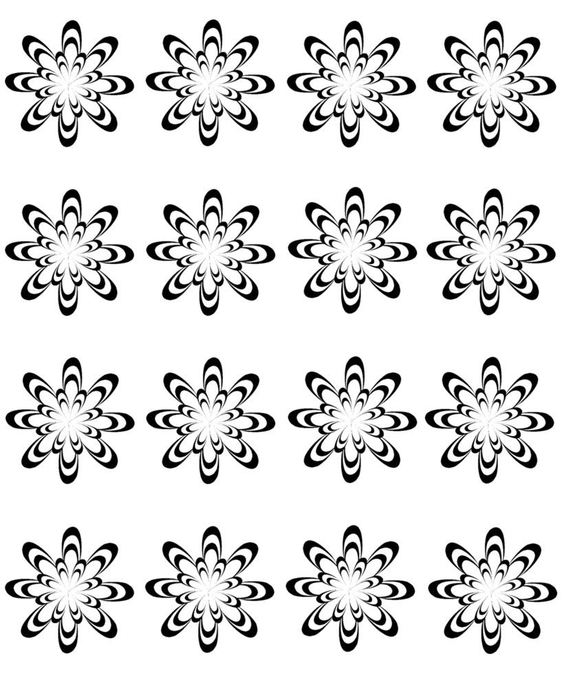 A black and white pattern with many snowflakes png