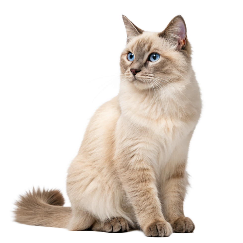 Cute Cat with blue eyes Sitting Transparent background image png