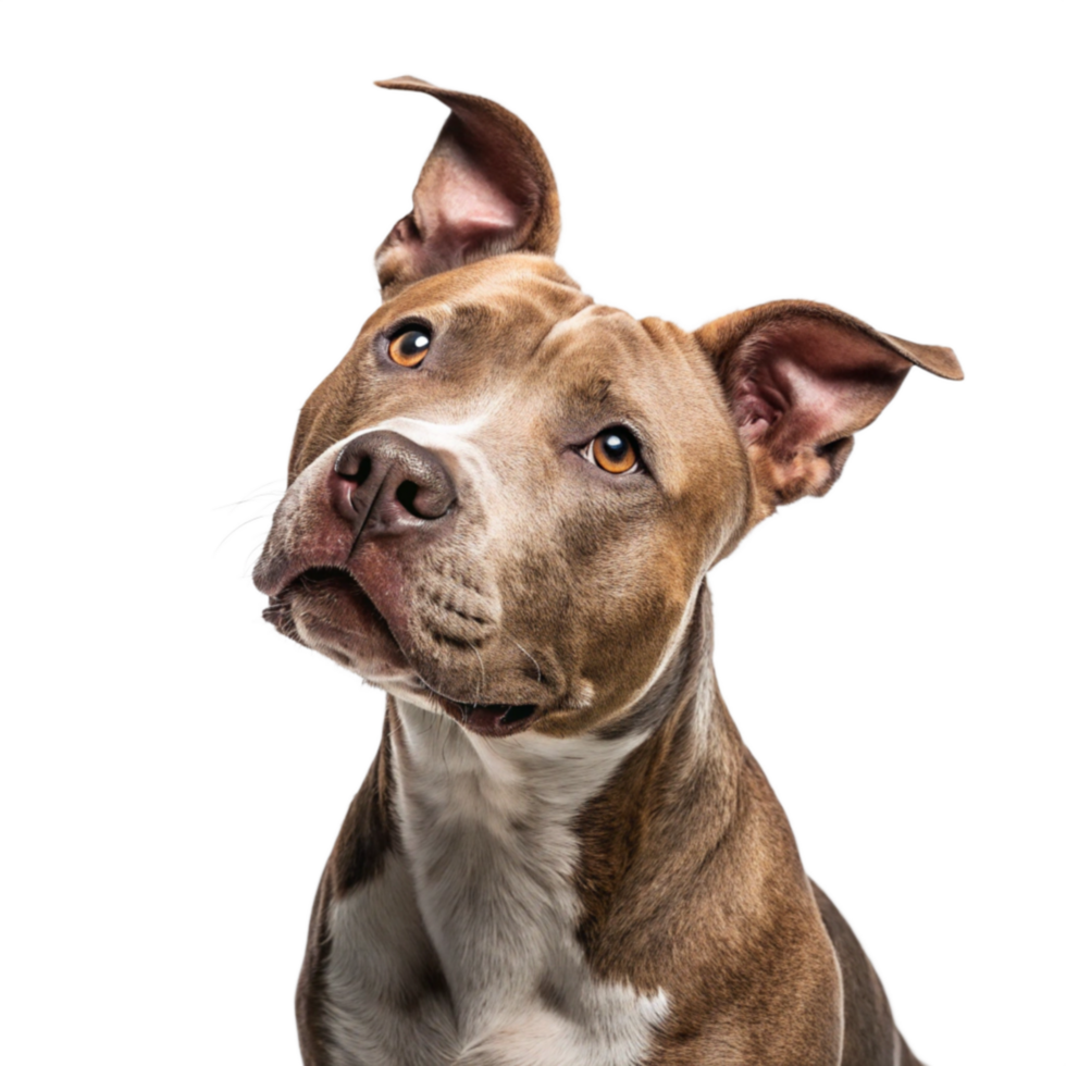 Brown Pit Bull Terrier isolated on transparent background png