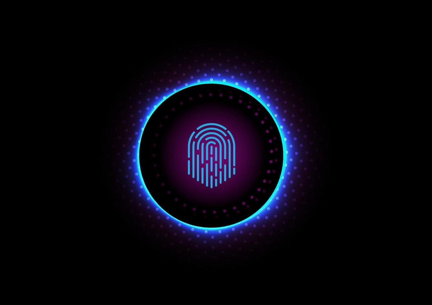 Finger print on ring light background vector