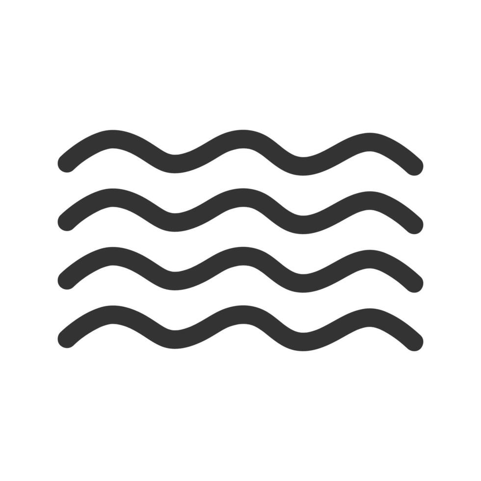 Simple waves flow water doodle icon isolated illustration. vector