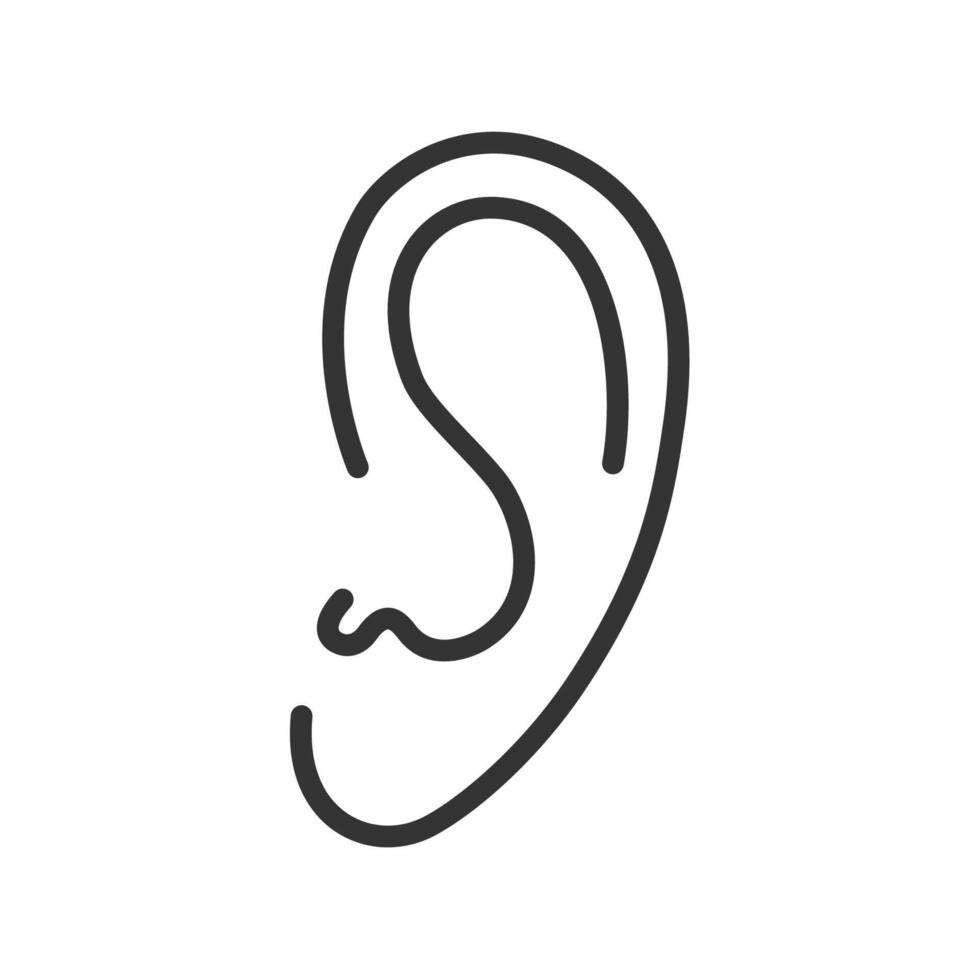 Ear body part icon isolated illustration. vector