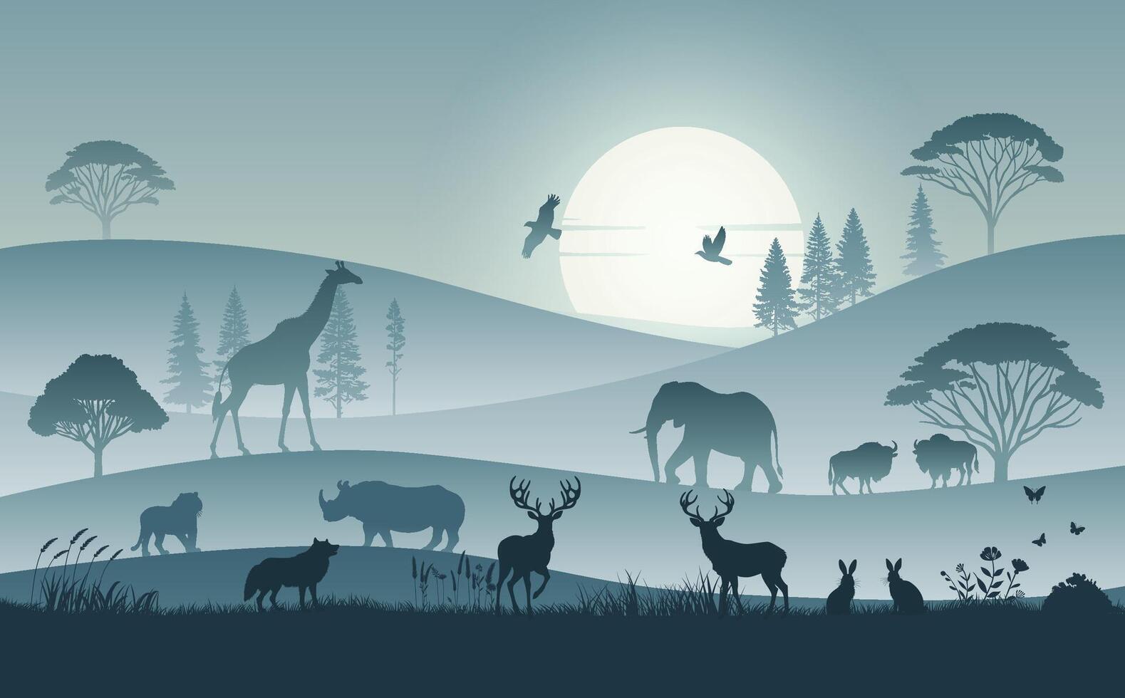 World Wildlife and animals day. vector