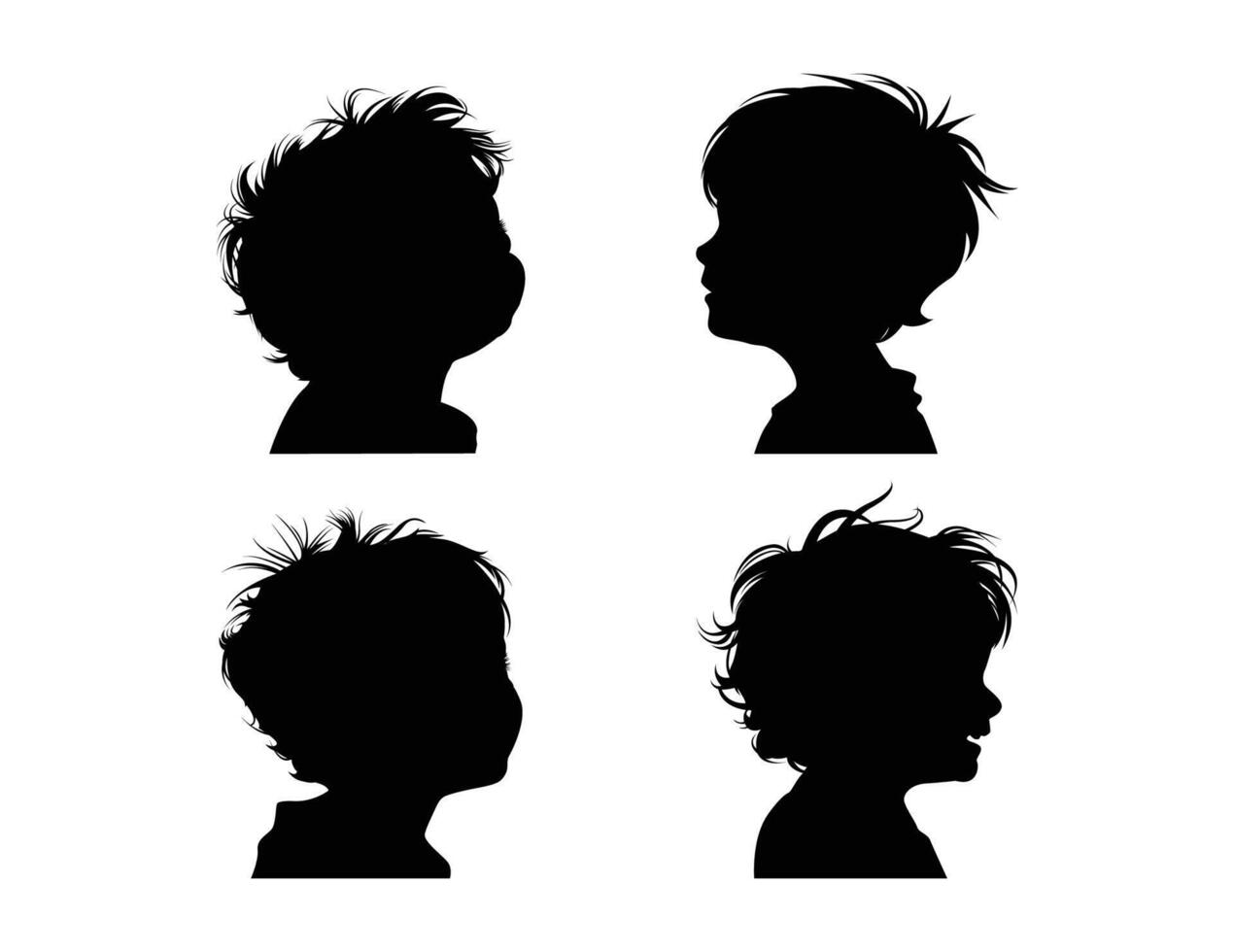 Child face profile vector