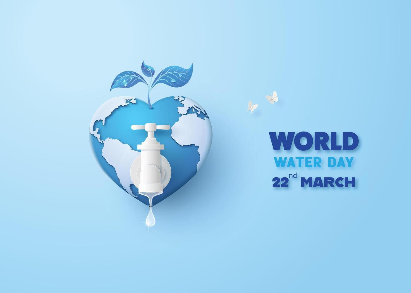 concept of ecology and world water day . vector