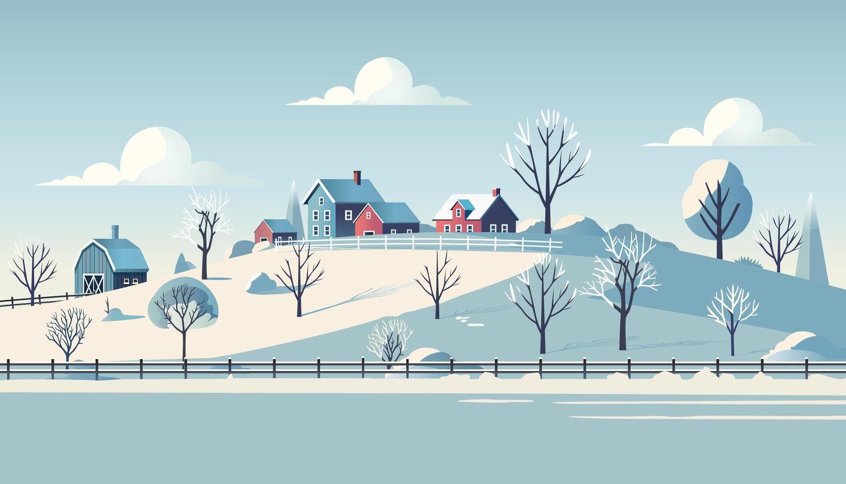 Winter Countryside Serenity vector