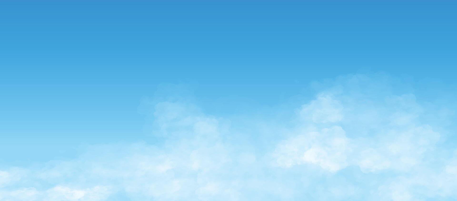 Sky Blue Horizon with Clouds and Clear Ocean Vie vector