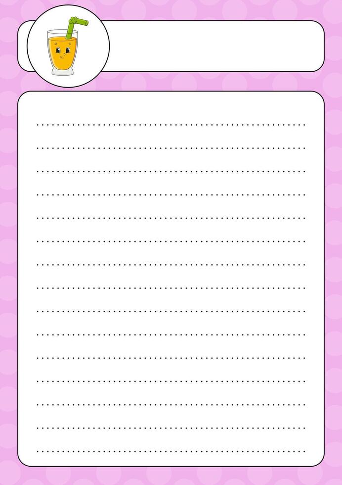 Lined sheet template. Handwriting paper. For diary, planner, checklist, wish list. illustration. vector