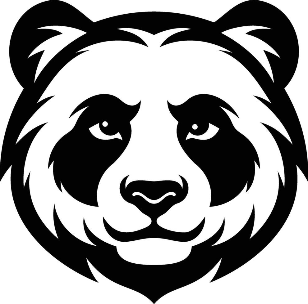 Panda Head Silhouette The Icon of Peace and Innocence in Shadows vector