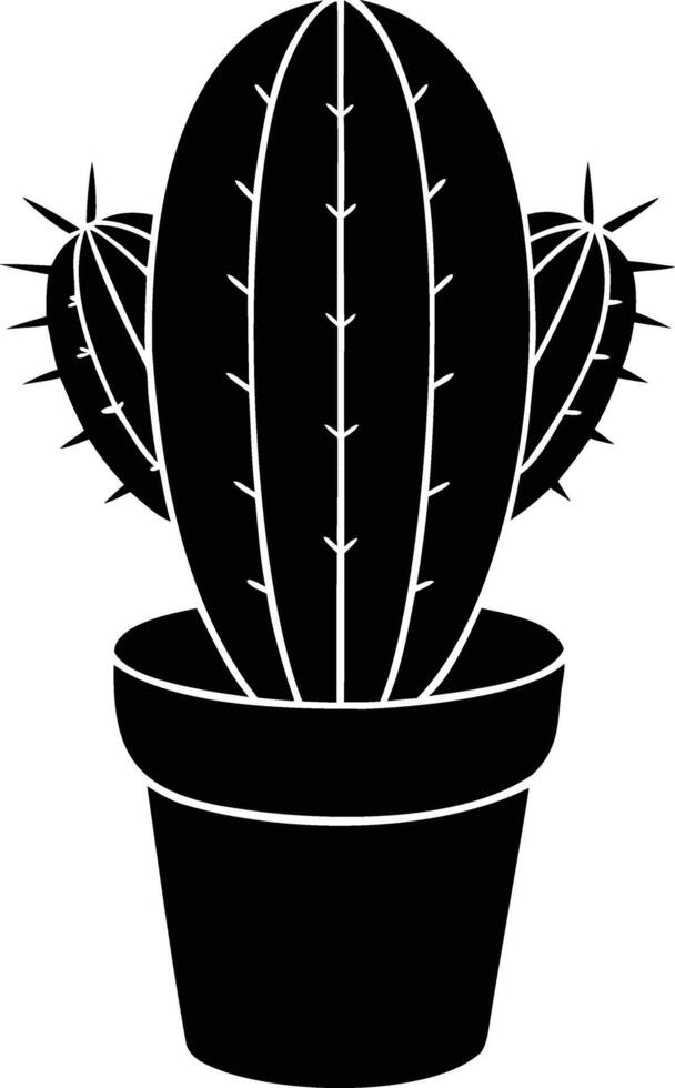 Cactus Silhouette The Icon of Resilience and Desert Beauty vector