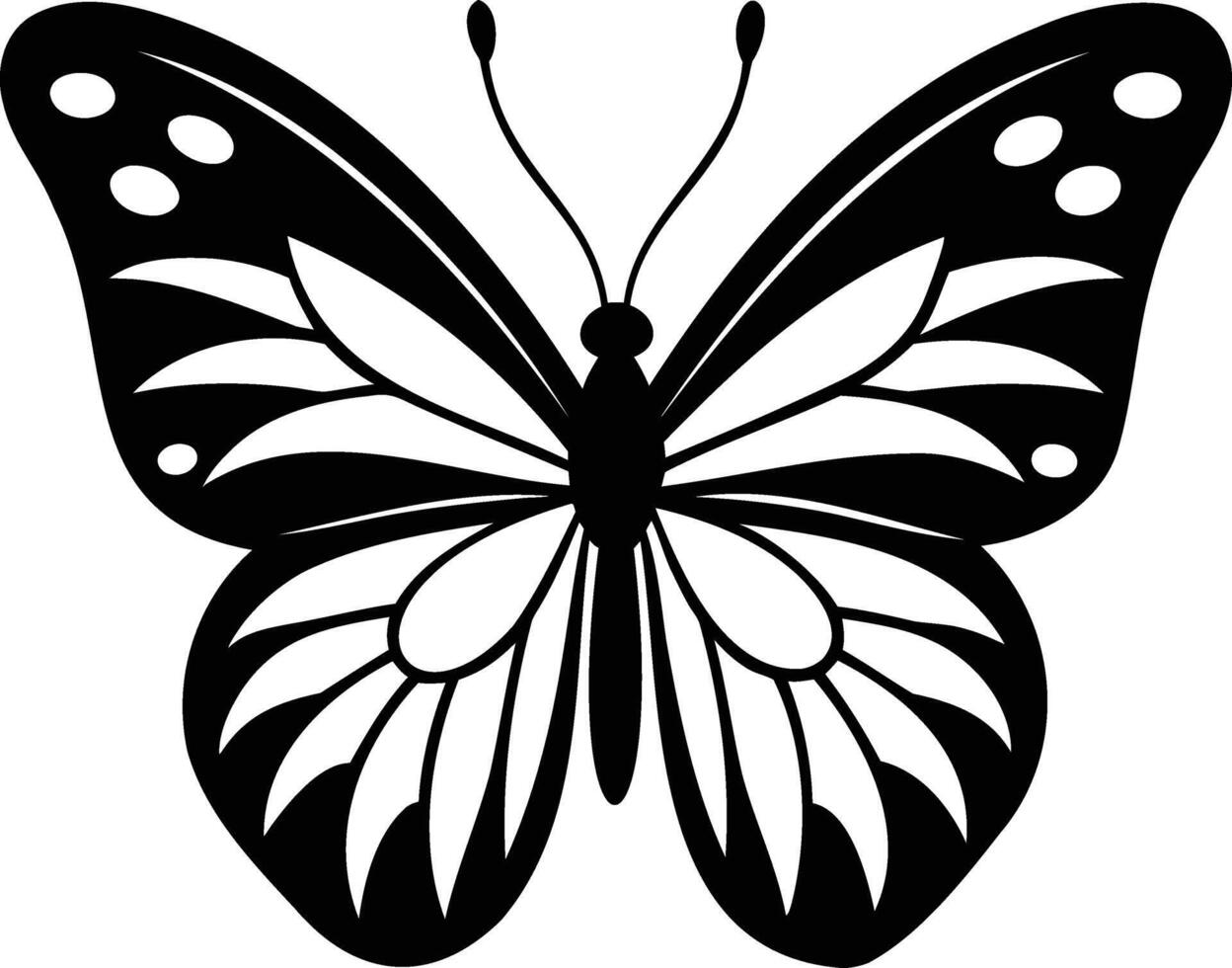 Butterfly Silhouette Grace and Transformation in Shadows vector