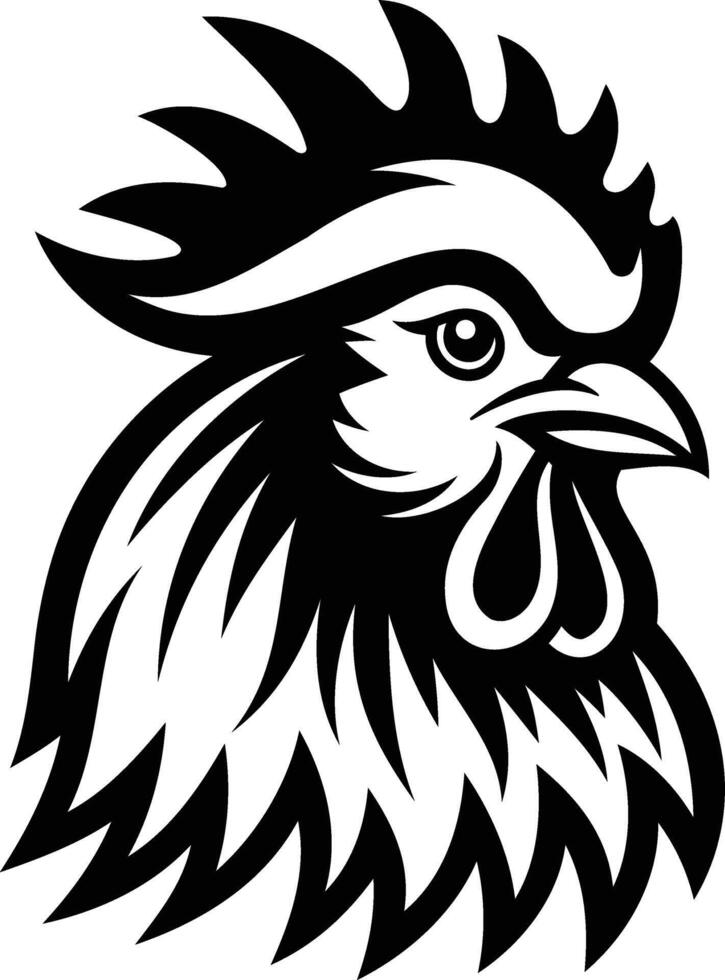 Chicken Head Silhouette The Simple and Bold Symbol of Farm Life vector