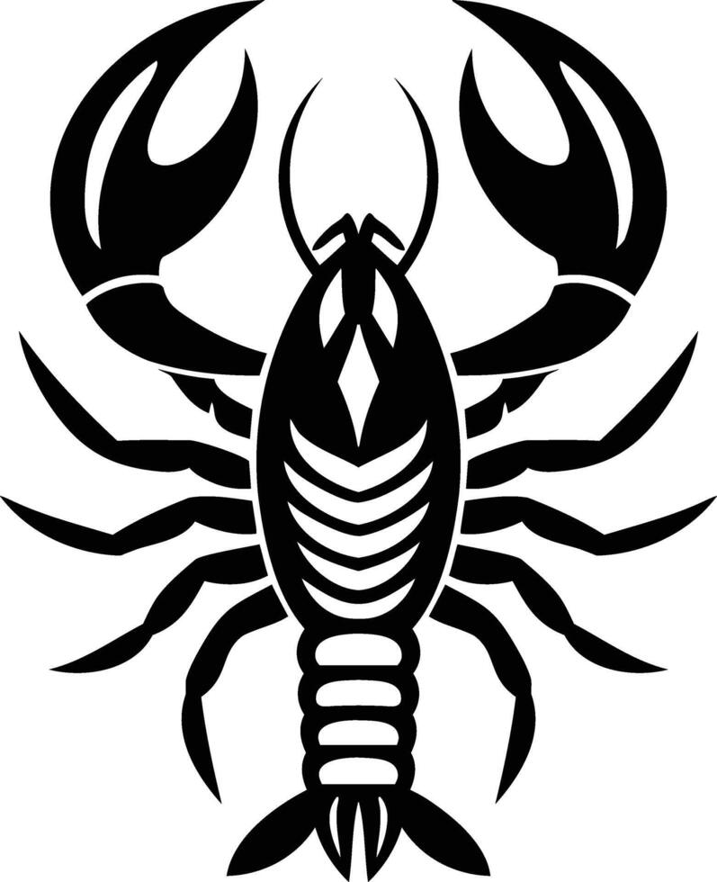 Lobster Silhouette Striking Marine Elegance in Outline vector