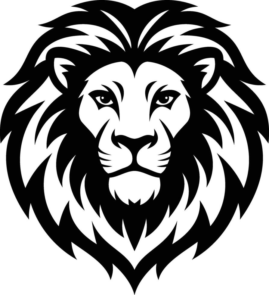 Lion Head Silhouette Majestic Power and Grace in Shadows vector
