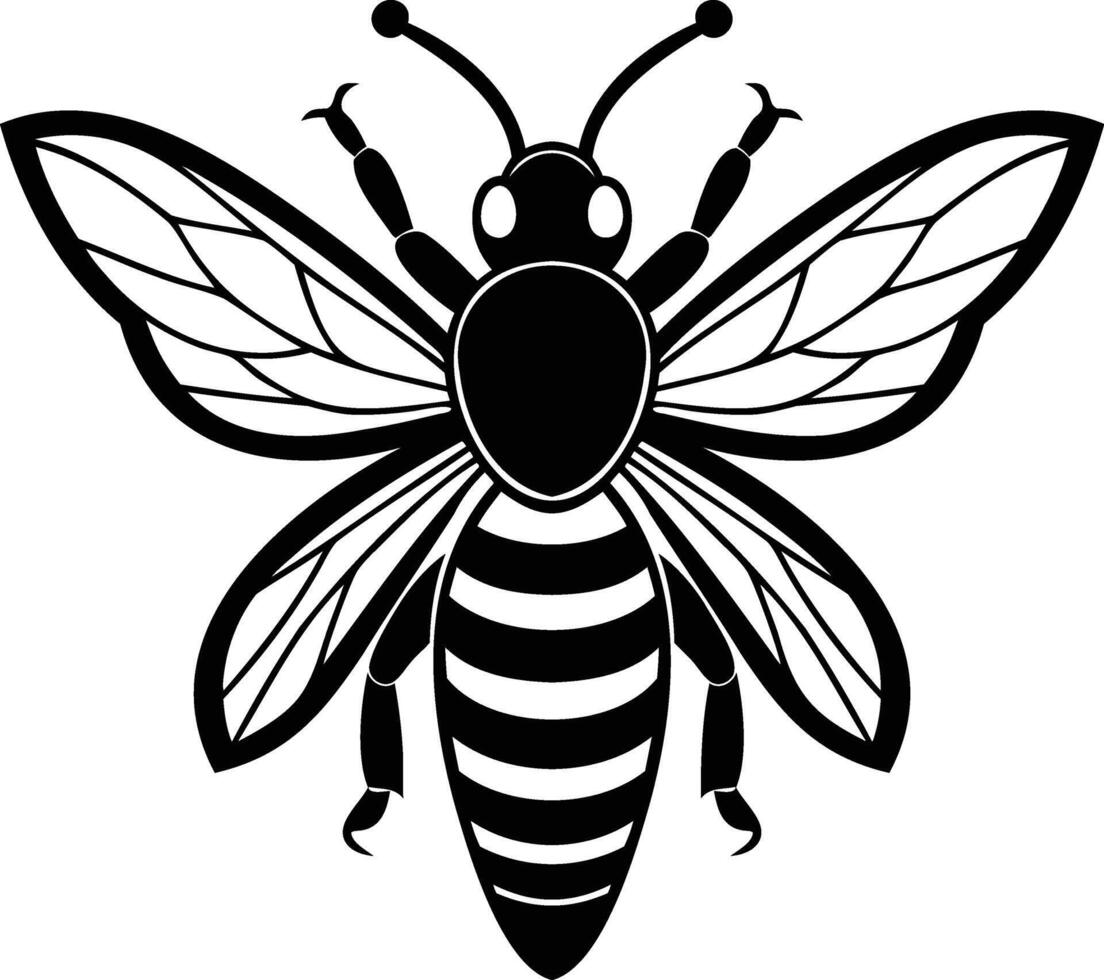 Bee Silhouette The Tiny Worker of Nature in Bold Shadows vector