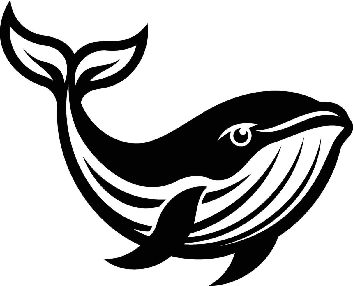 Whale Silhouette The Majestic Ocean Giant in Bold Shadows vector