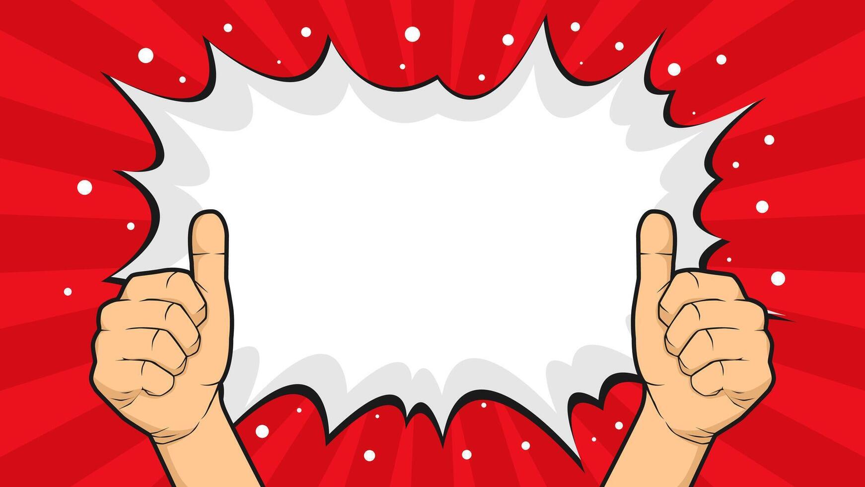 Pop art background with male hand showing thumb up like illustrations vector