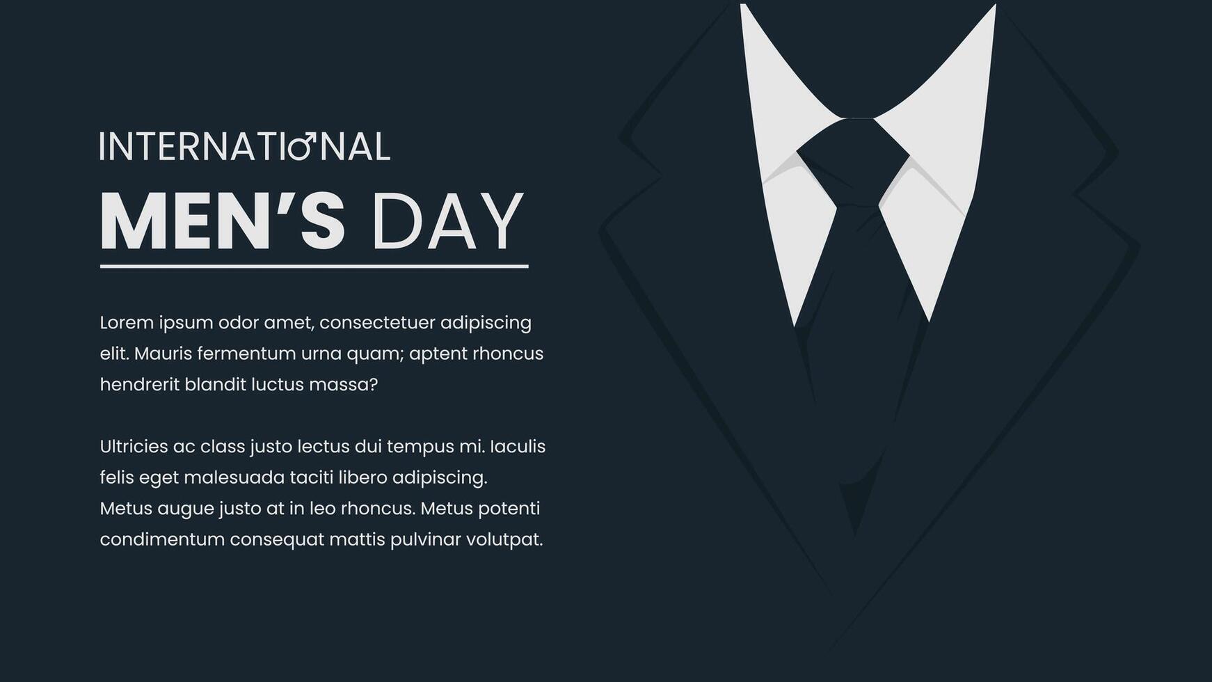 international men's day poster with a suit and tie vector