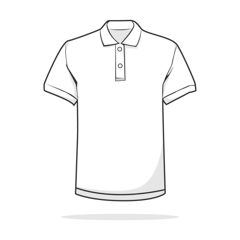 a white polo shirt on a white background vector
