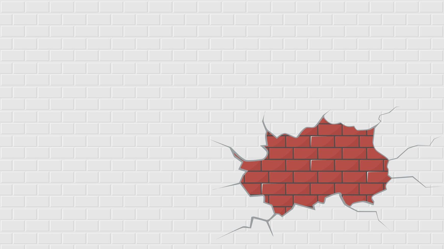 Cracks with brick wall stock, hole in brick wall background illustrations vector